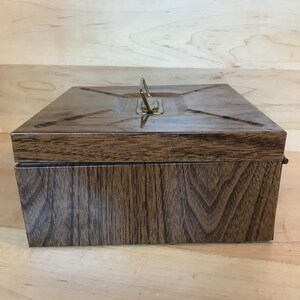 Vintage Metal Check File Box Midcentury Industrial 1960s Wood-look ...