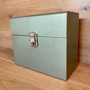 ヴィンテージ書類ボックス：ミッドセンチュリーグリーンスチール製