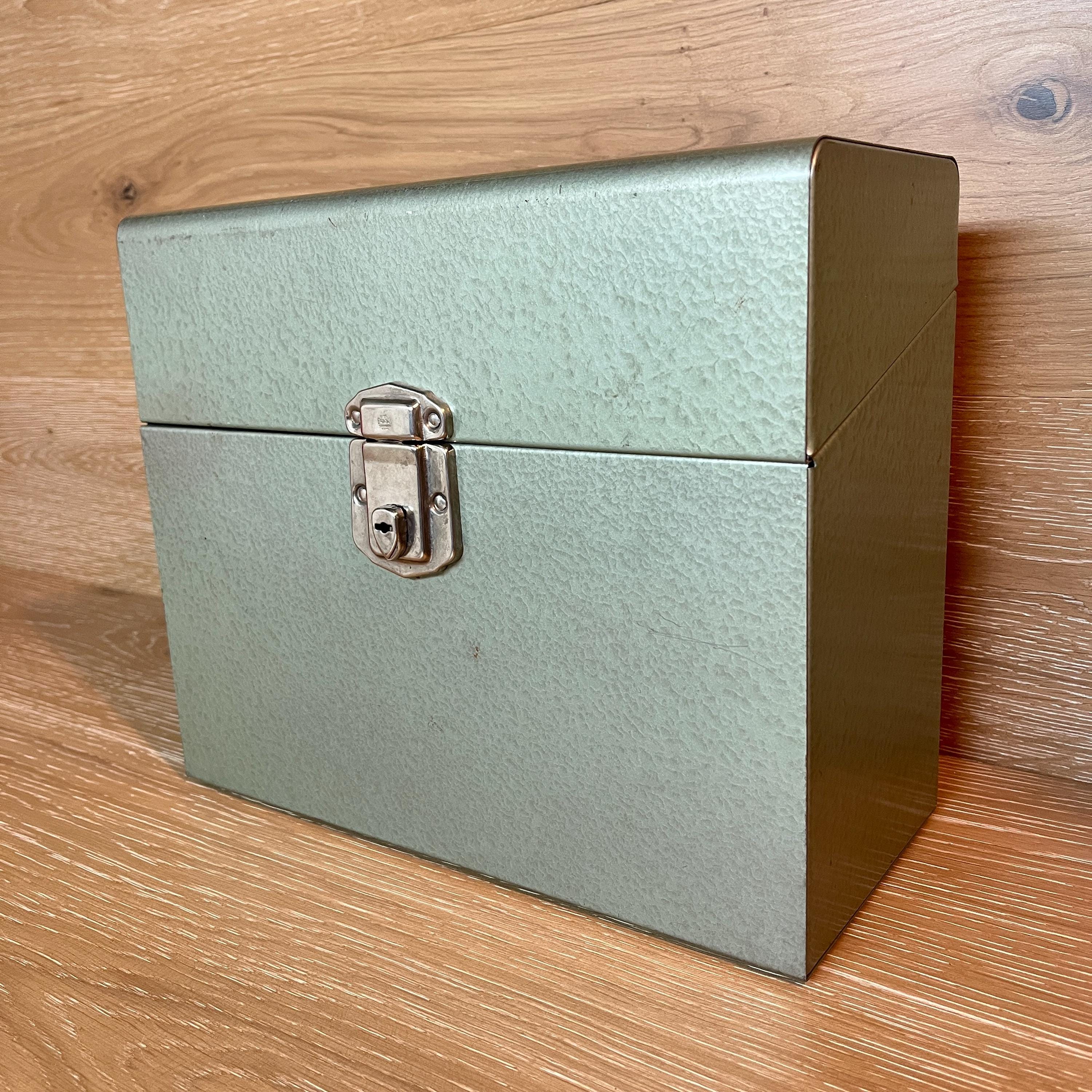 ヴィンテージ書類ボックス：ミッドセンチュリーグリーンスチール製