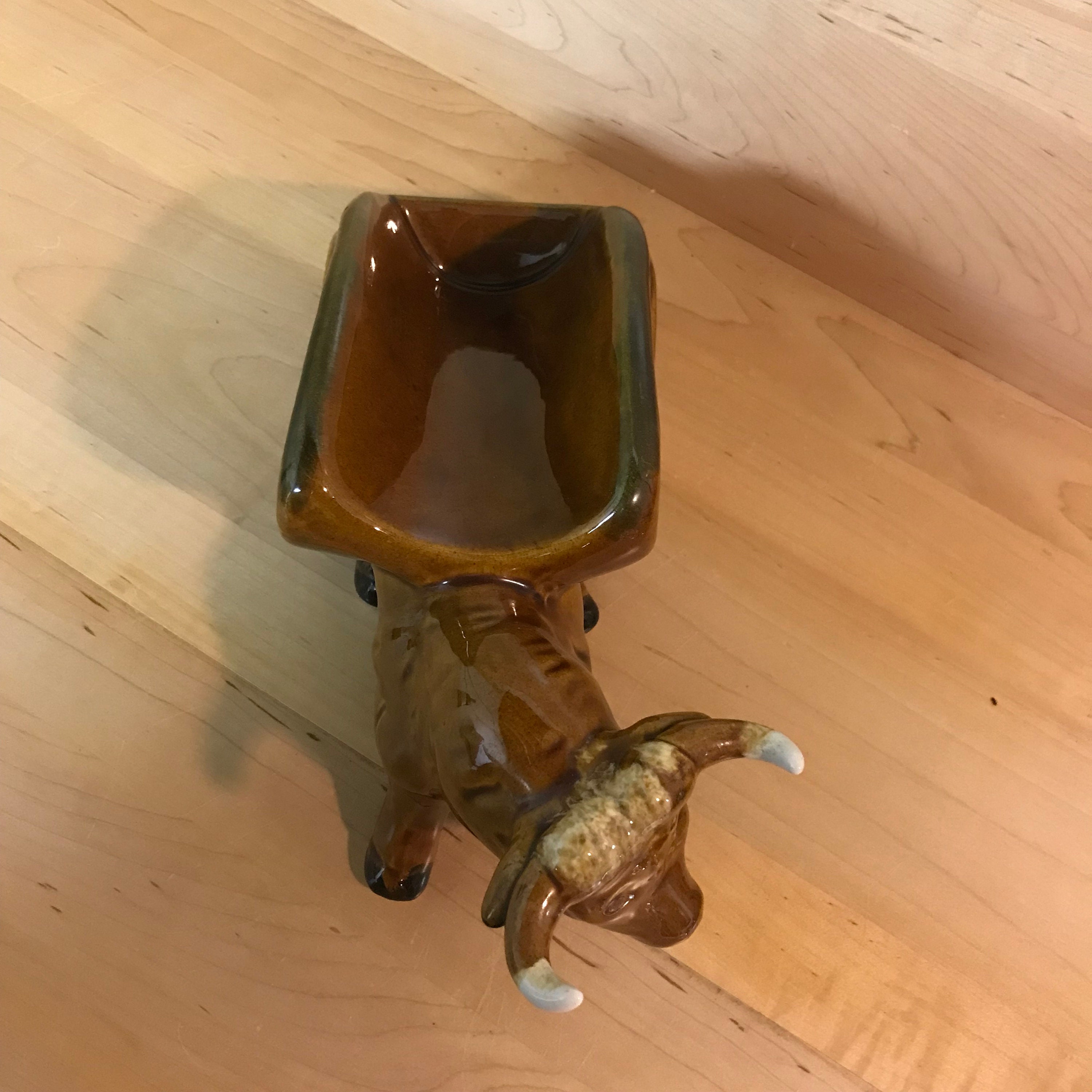 ヴィンテージ ワインボトルホルダー ミッドセンチュリー 磁器 ブル