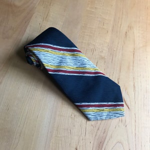 Vintage 1970s Super Wide Polyester Necktie Disco Era Kitschy Tie