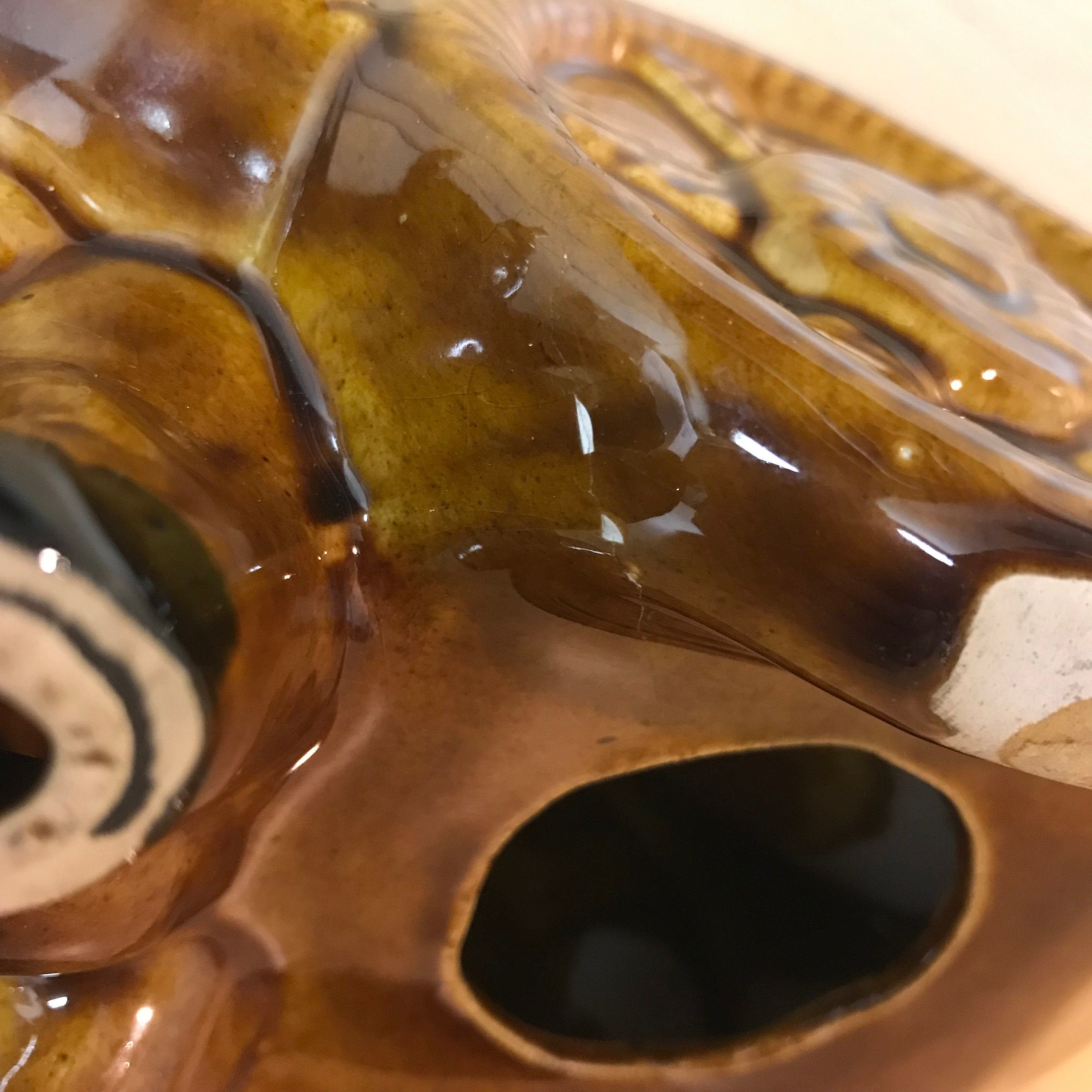 ヴィンテージ ワインボトルホルダー ミッドセンチュリー 磁器 ブル