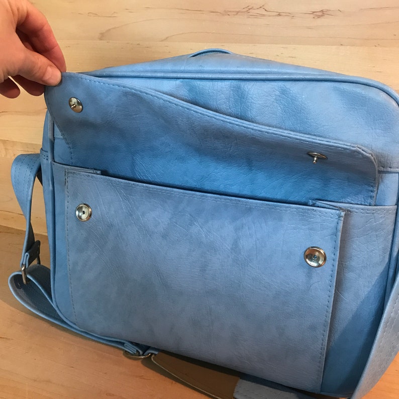 Vintage Flight Bag Midcentury Blue Samsonite Leather-look Vinyl Carry ...