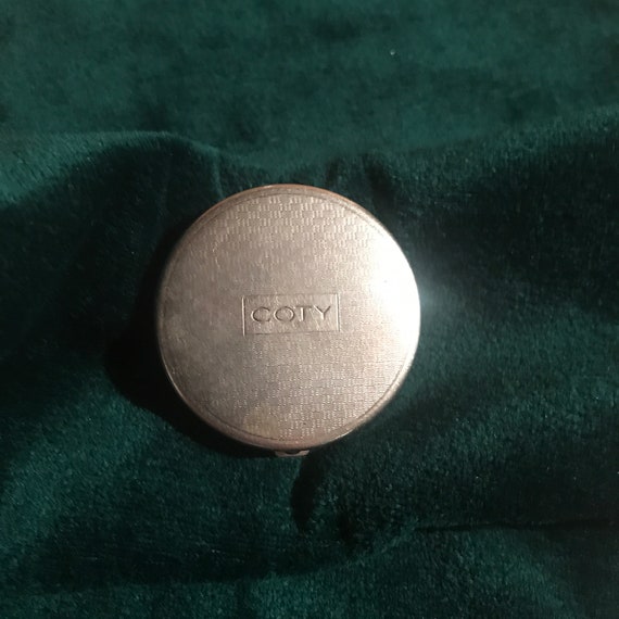 Vintage Coty Powder Compact 1920s 30s Brushed Ste… - image 1