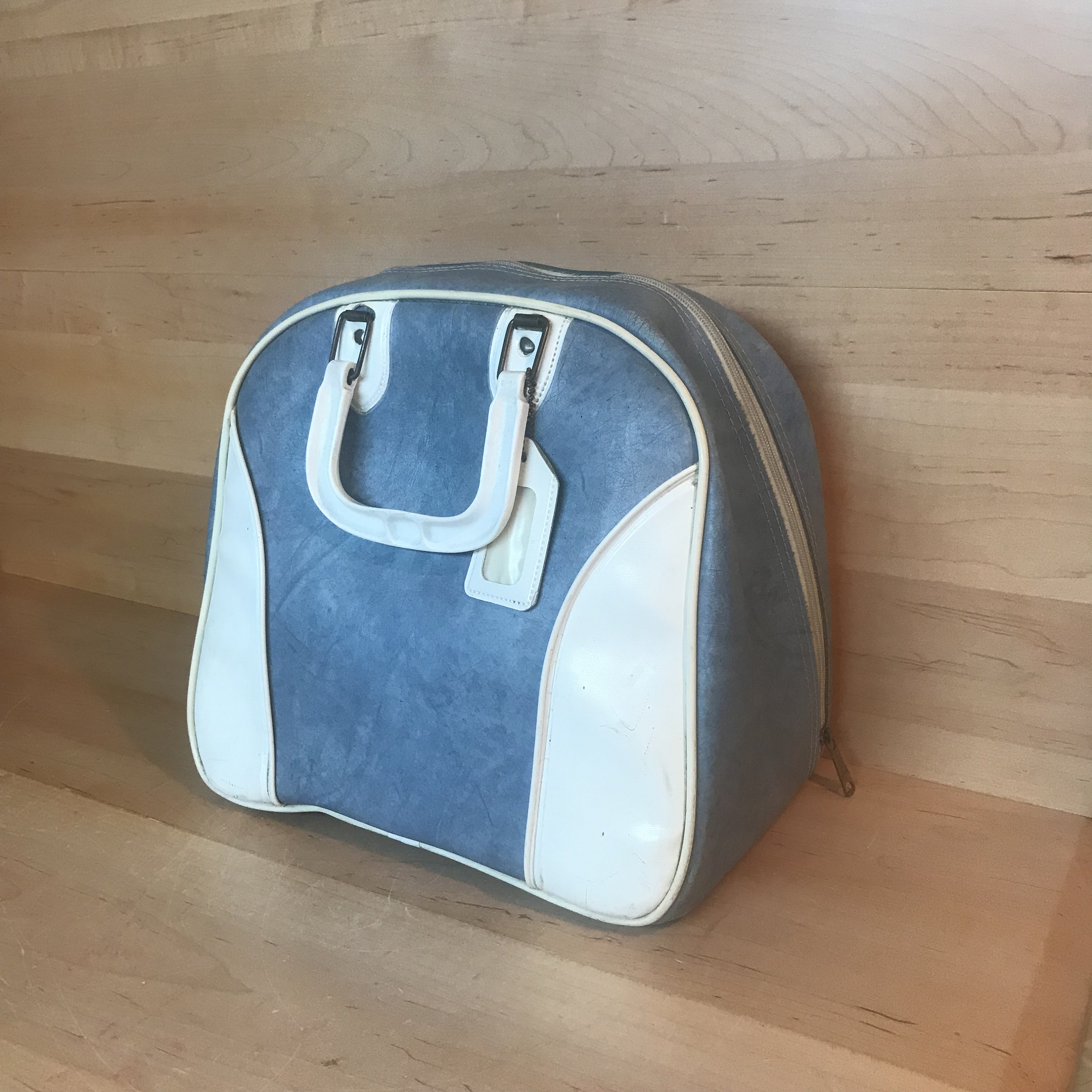 Vintage Bowling Bag Blue White Retro Rockabilly Bowling Ball Etsy