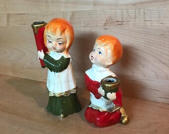 ヴィンテージ サンタクロース くつろぐ紙張りのキャンドルホルダー