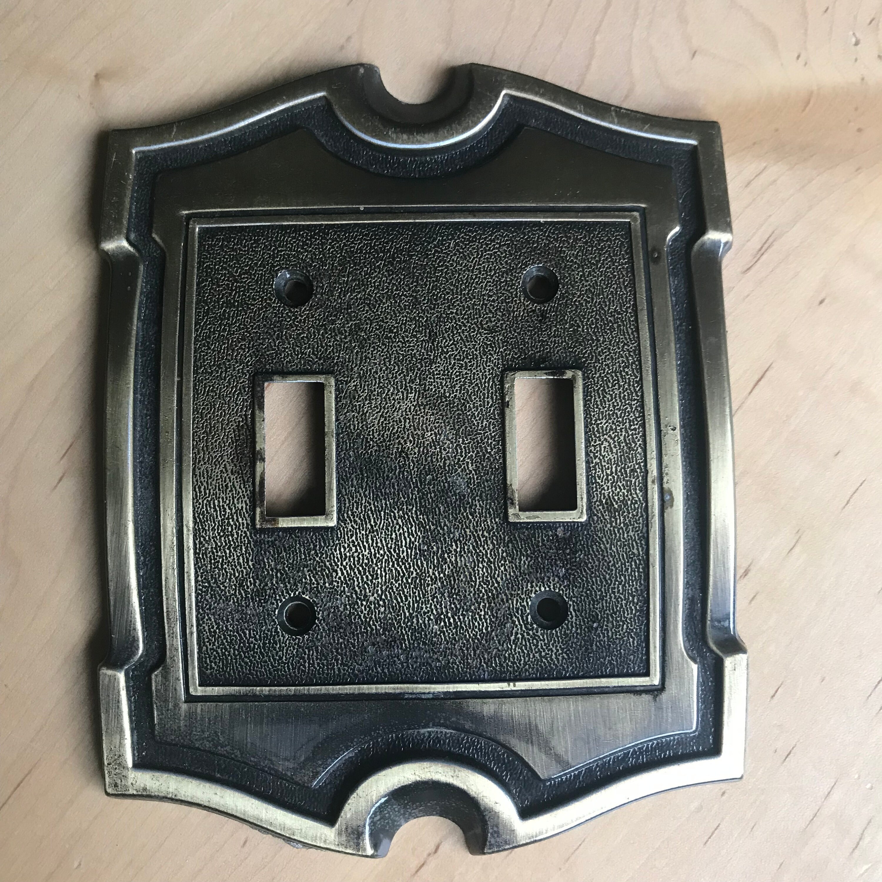 Vintage Midcentury Brass Double Light Switch Plate Cover and Etsy