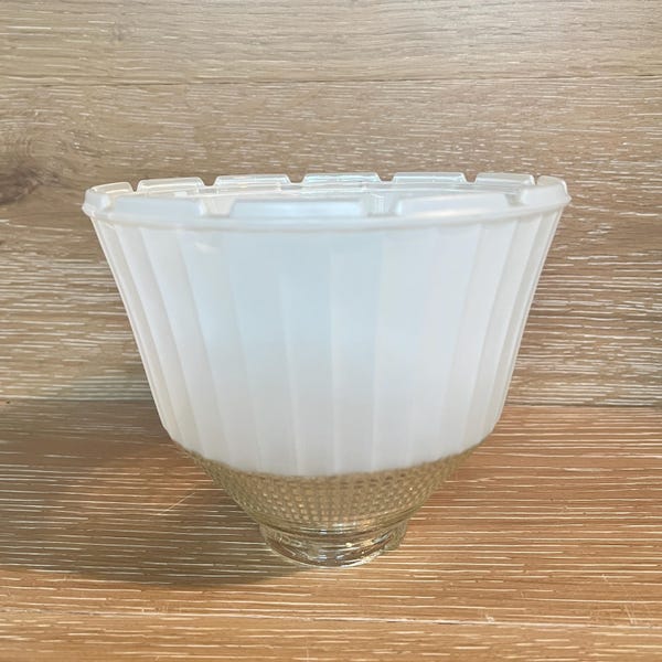 Abat-jour Bridge vintage : globe lumineux de rechange Mid-Century en verre dépoli