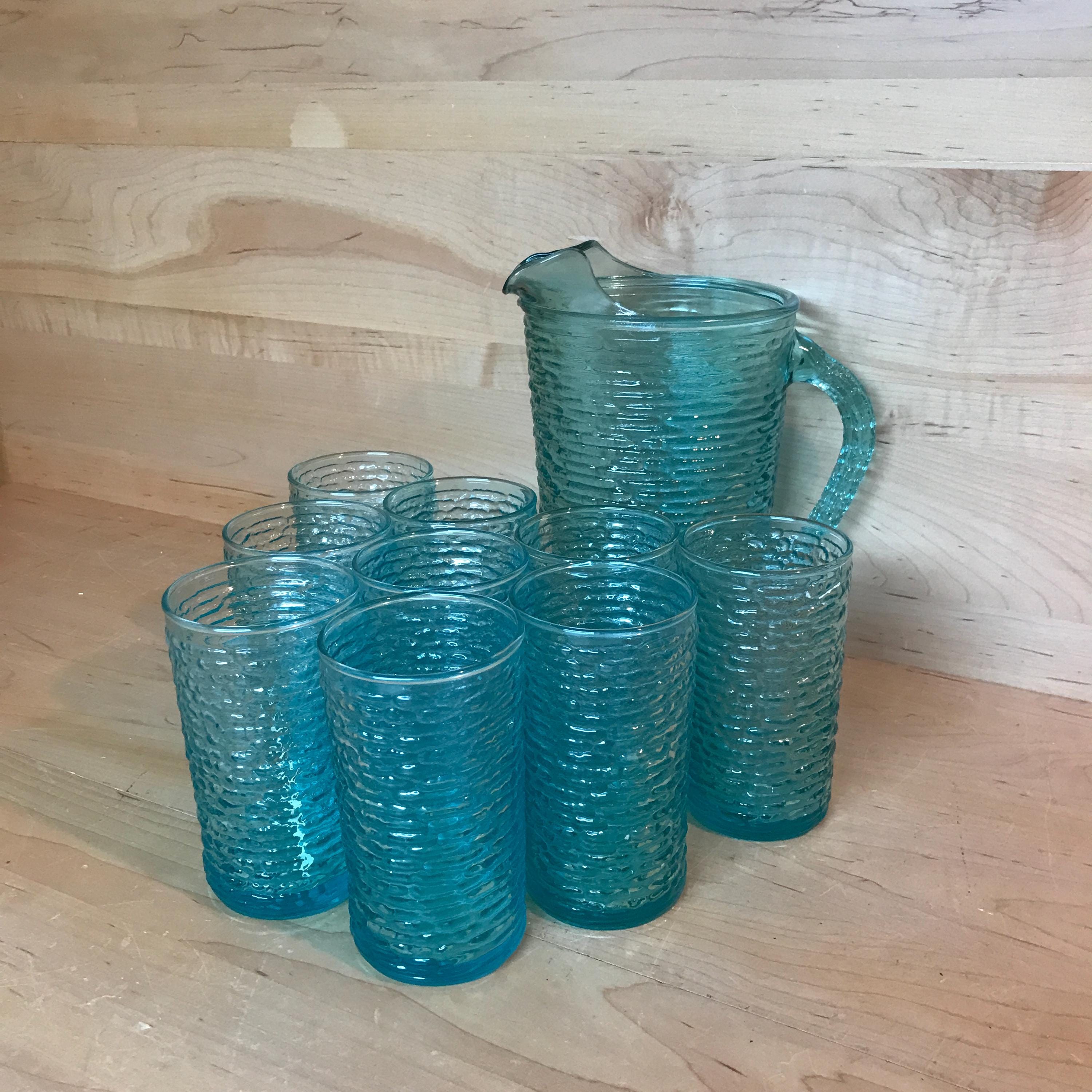 ヴィンテージ アンカーホッキング ターコイズ/ティール アールデコ Vintage Anchor Hocking Turquoise - Etsy