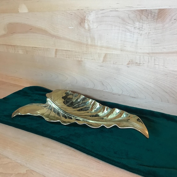【希少】ヴィンテージ　1948 Calla Lily Leaf トレイ Vintage Brass Calla Lily Leaf Dish - Virginia Metalcrafters
