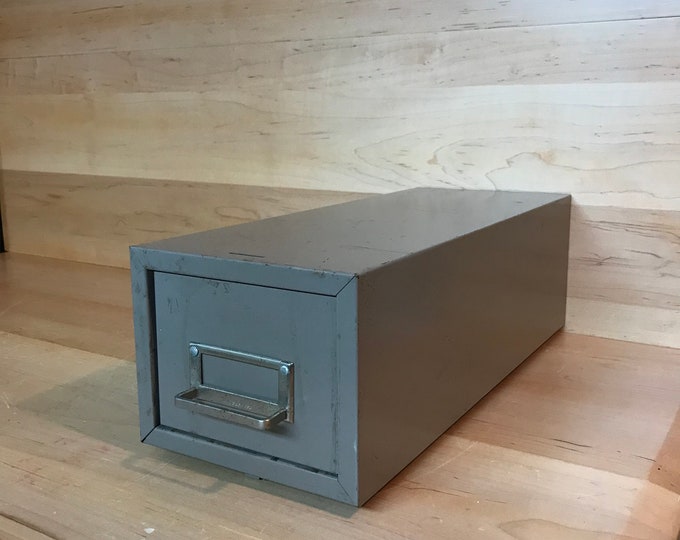 Vintage Large Steel Index Card File Box Midcentury 1950s Large Etsy