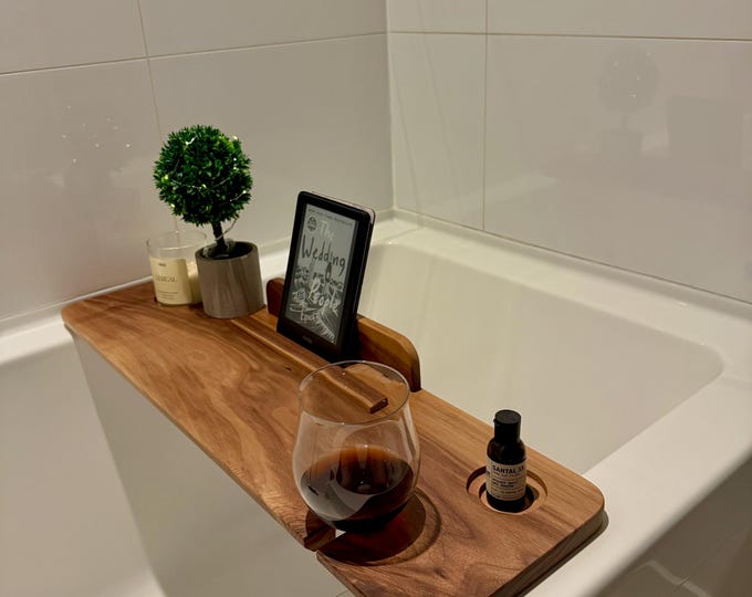 Solid Black Walnut Bath Tray