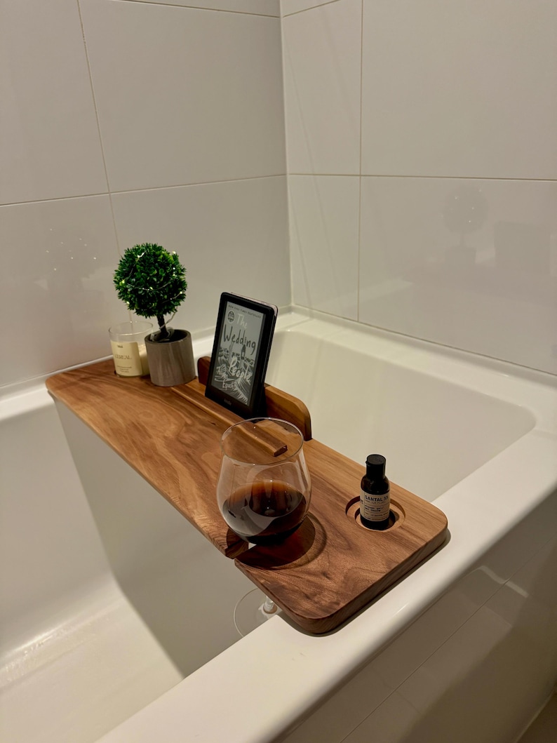 Solid Black Walnut Bath Tray