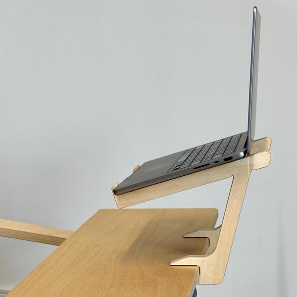 Laptop Riser for the POÄNG Desk