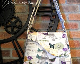 Medium Cross Body Bag full size printed pattern