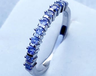 Light Blue Amethyst CZ Sterling Silver Ring, Anniversary Gift