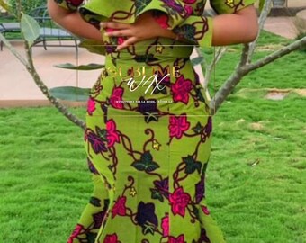 longue robe en pagne