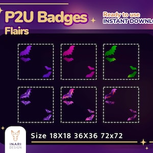 Bat Badges Flair for Twitch  / stream / subscriber / bit badges / emote / bats / scary / spooky