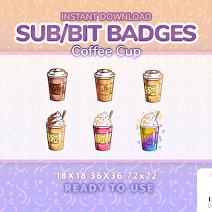 Sub bagde / Bit Badge - Coffee Cup - cute / sweet / Sub badges / cheer bit badges / Twitch