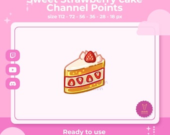 Strawberry Cake Emote | Twitch Channel Points Graphics (Digital Download)