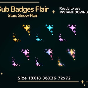 Stars Badges Flair for Twitch | Stream | Sub badges | Flair | Christmas | New Year | Twitch Graphics