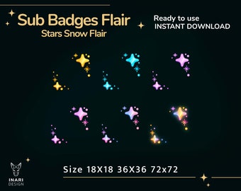 Stars Twitch Sub Badges Flair: Christmas Stream Graphics (Digital Download)