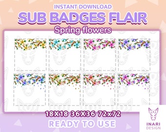 Flowers badges Flair for Twitch - Cherry blossom- spring / flower / sub badge flair / Emote / Streamer / Subscribe / sakura