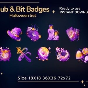 Magic Sub Badges Twitch/Yotube/Discord | Witch badges | Purple bit badges | Discord role | Badges subscribers
