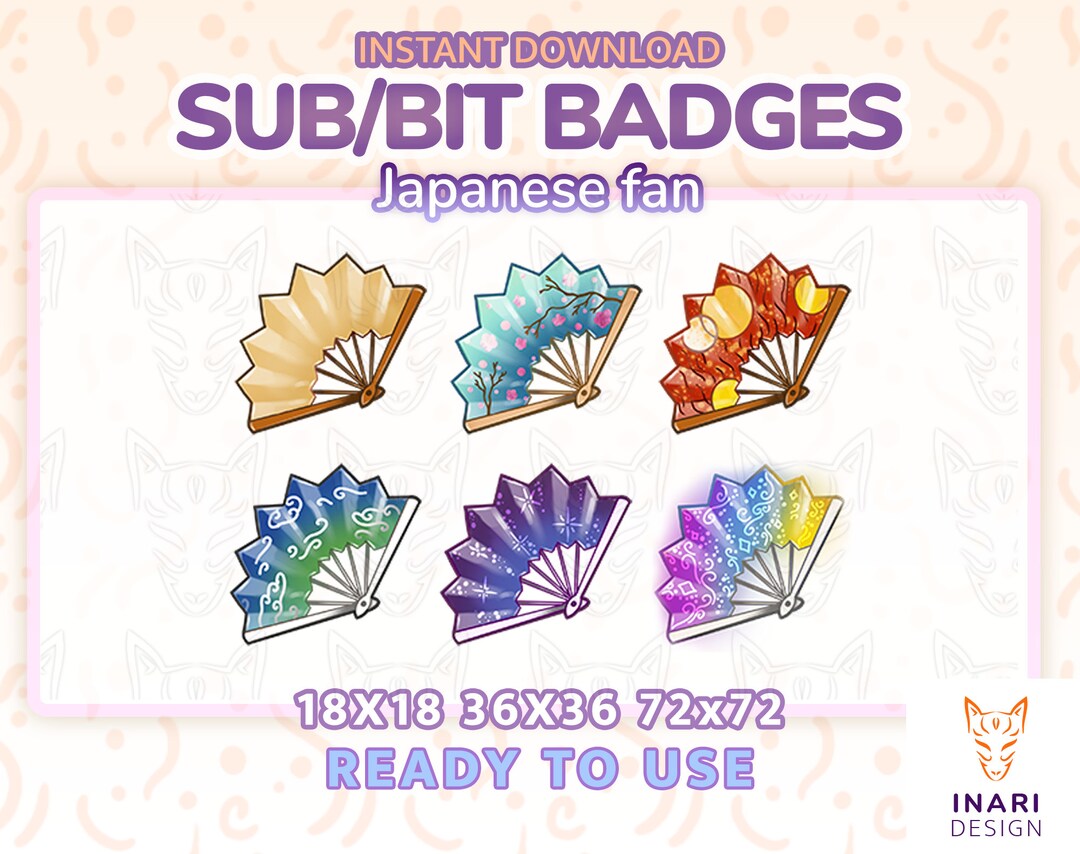 Japanese Fan Sub Badges: Kawaii Twitch & Youtube Bit Badges (digital ...