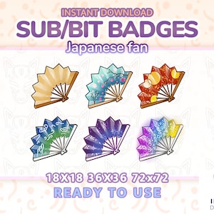 Fan Sub Badges auf Twitch und youtube, Japanische Sub Badges und Bit Badges im Stream, Kawaii Badges auf Kanal
