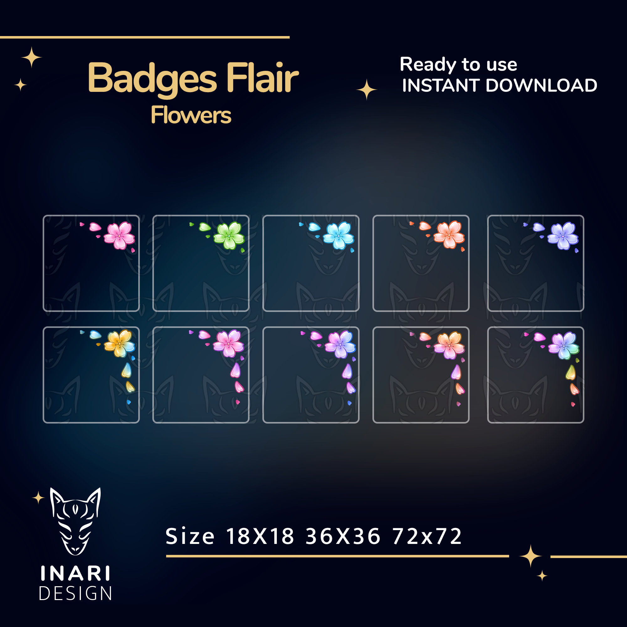 Flower Streaming Ribbon Sakura Flower Stream Badges: Twitch Flair, Spring Theme (digital ...