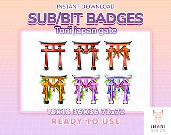 Torii Gate Twitch Sub Badges – Japanese Stream Badges (Digital Download)