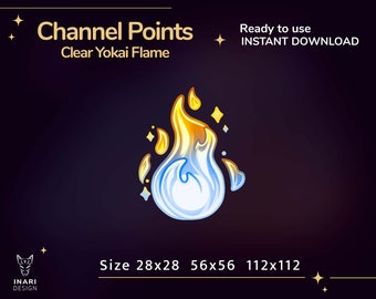 Yokai flame Channel Points on Twitch | Stream graphics | Emotes for twitch | Coins | Japanese style | Kawaii | Clear flame emote