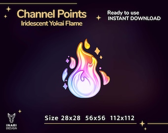 Iridescent Yokai Flame Emote: Twitch Channel Points (Digital Download)