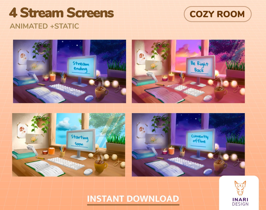 Cozy Stream Screens Animated: Twitch & Youtube (digital File) - Etsy