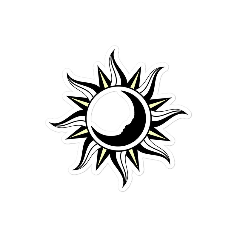 Sun Moon Vinyl Sticker / Matte Weather Proof / Decal / Zodiac Etsy