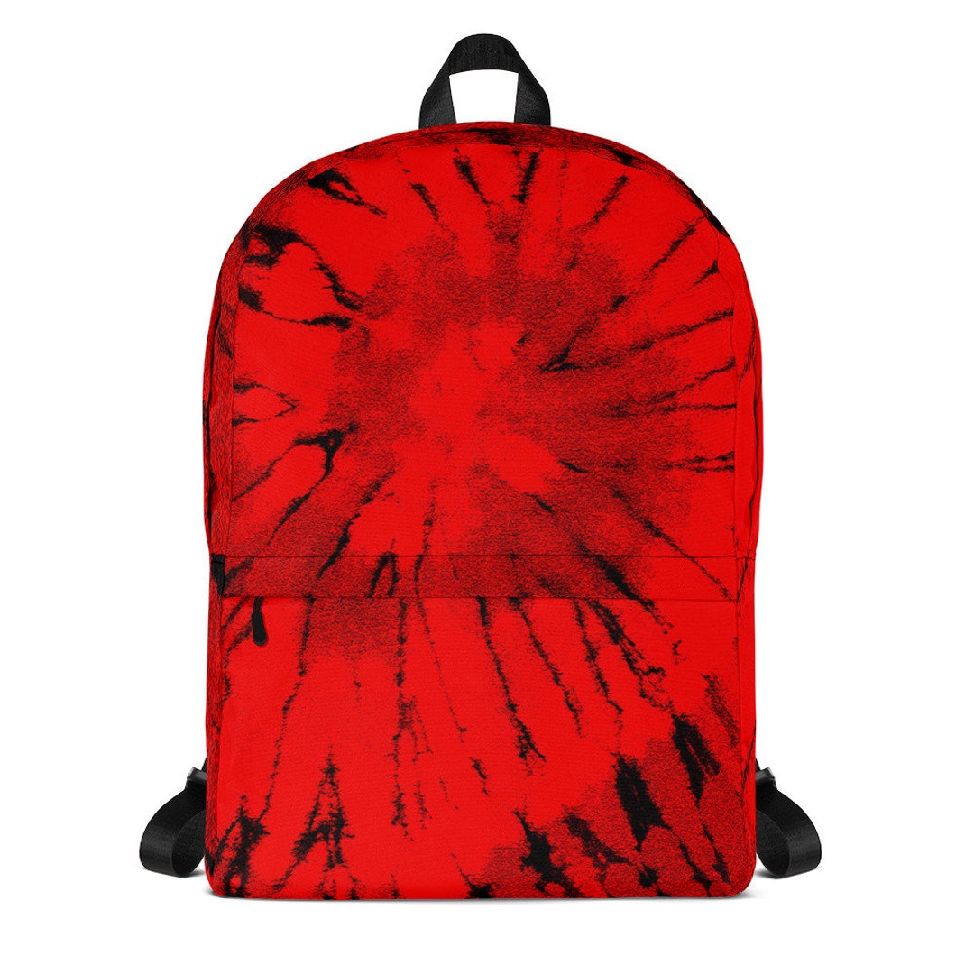 Red Tiedye Backpack / Tie Dye Backpack / Black Tie Dye Backpack