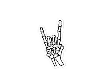 Rock On Skeleton Hand Vinyl Sticker / Matte Wetterfest / Aufkleber