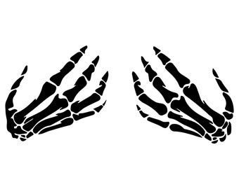 Skeletthänder PNG, svarta skeletthänder, Halloween PNG, söt Halloween-tröja Svg, Png, digital nedladdning, Halloween-design