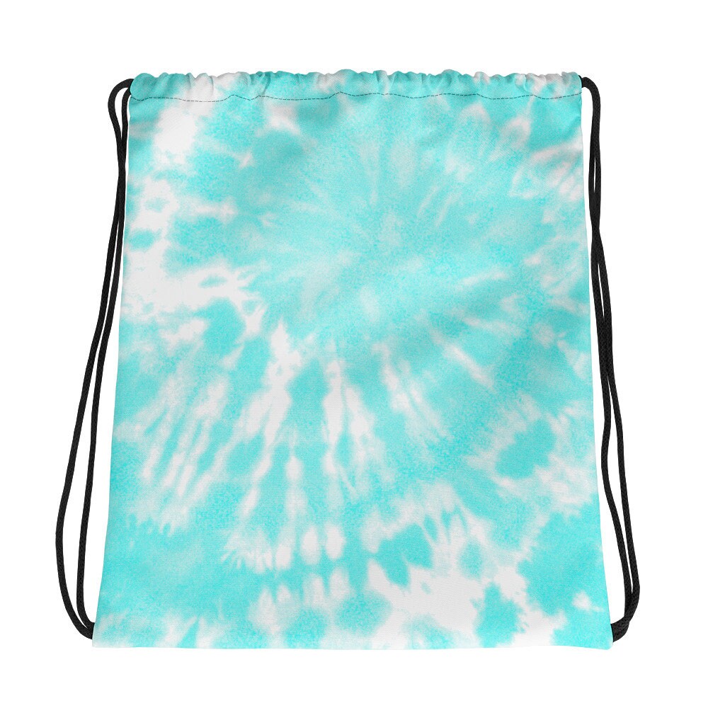 Aqua Tiedye Drawstring Bag 15x17 / Pastel Drawstring Bag / Etsy