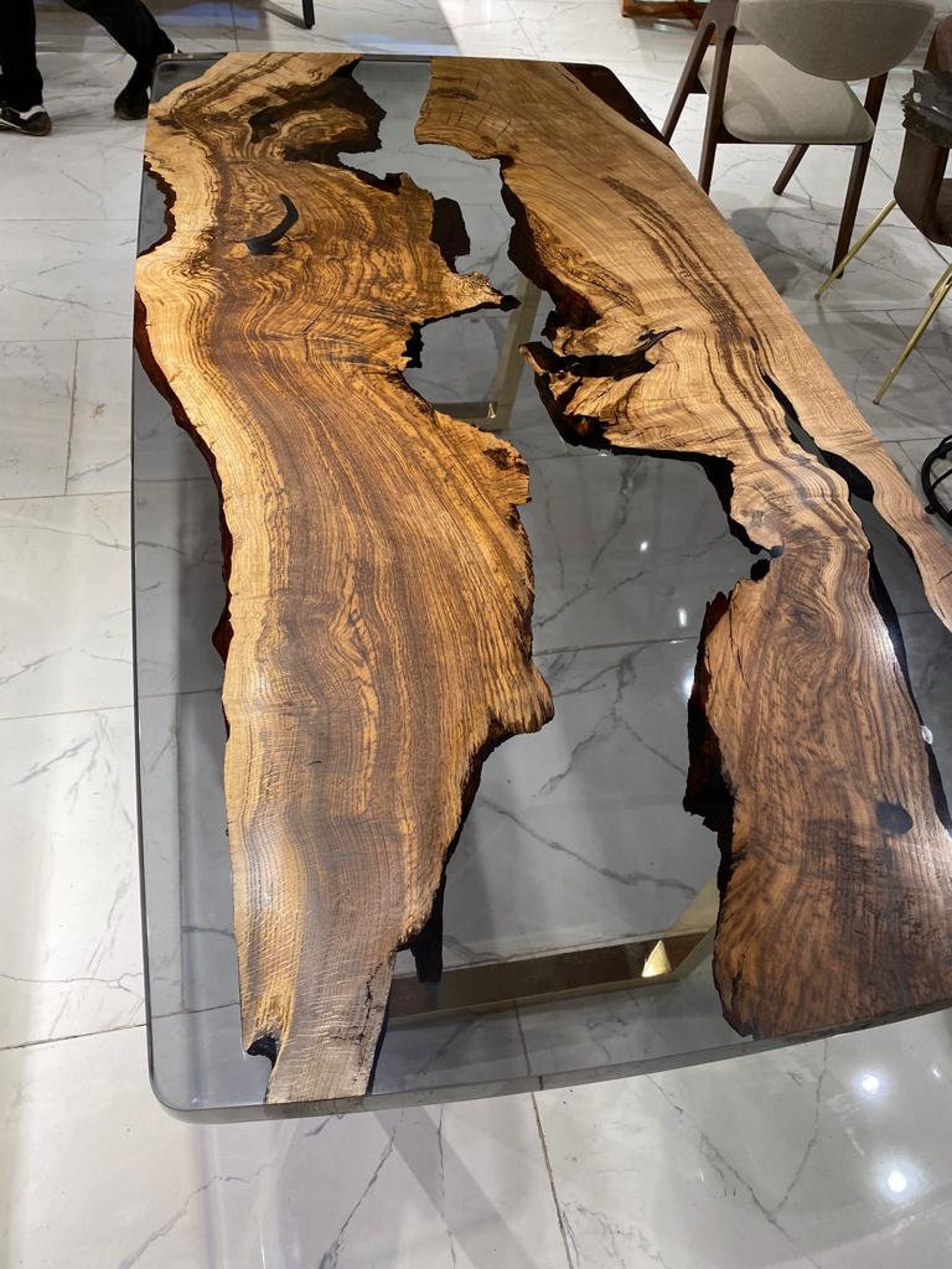 Epoxy Table Oak Wood Black Transparent Table Epoxy Resin Etsy UK