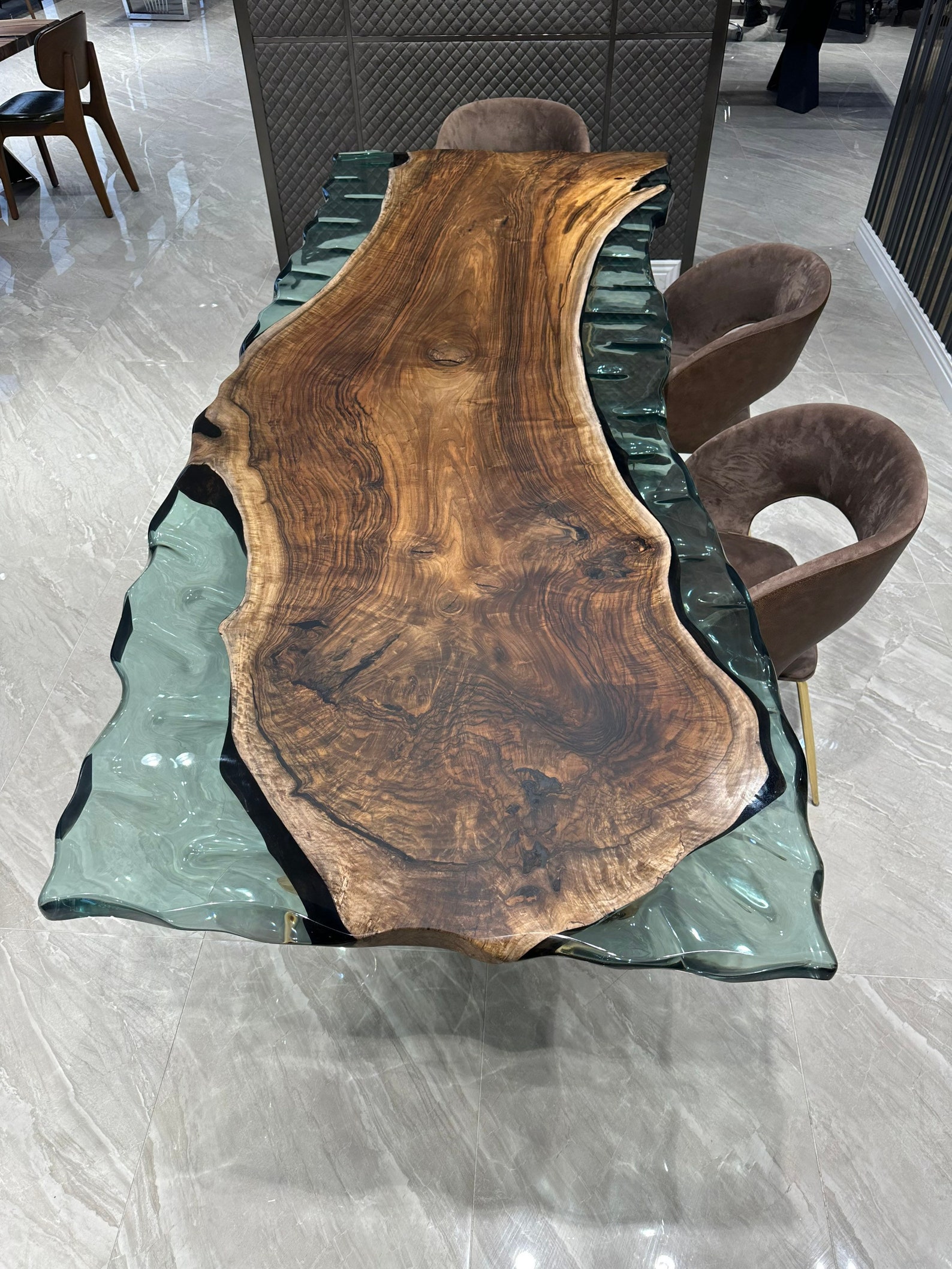 2022 Epoxy Table Walnut Epoxy Table Resin Dining Table Etsy