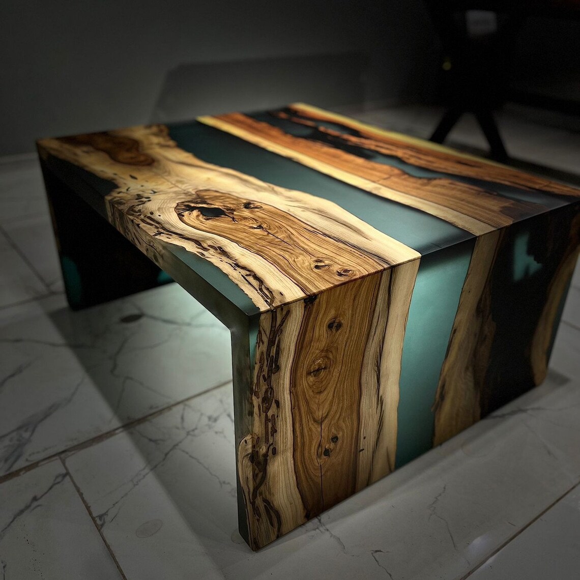 Waterfall Epoxy Resin Coffee Table Resin Coffee Table Epoxy Etsy