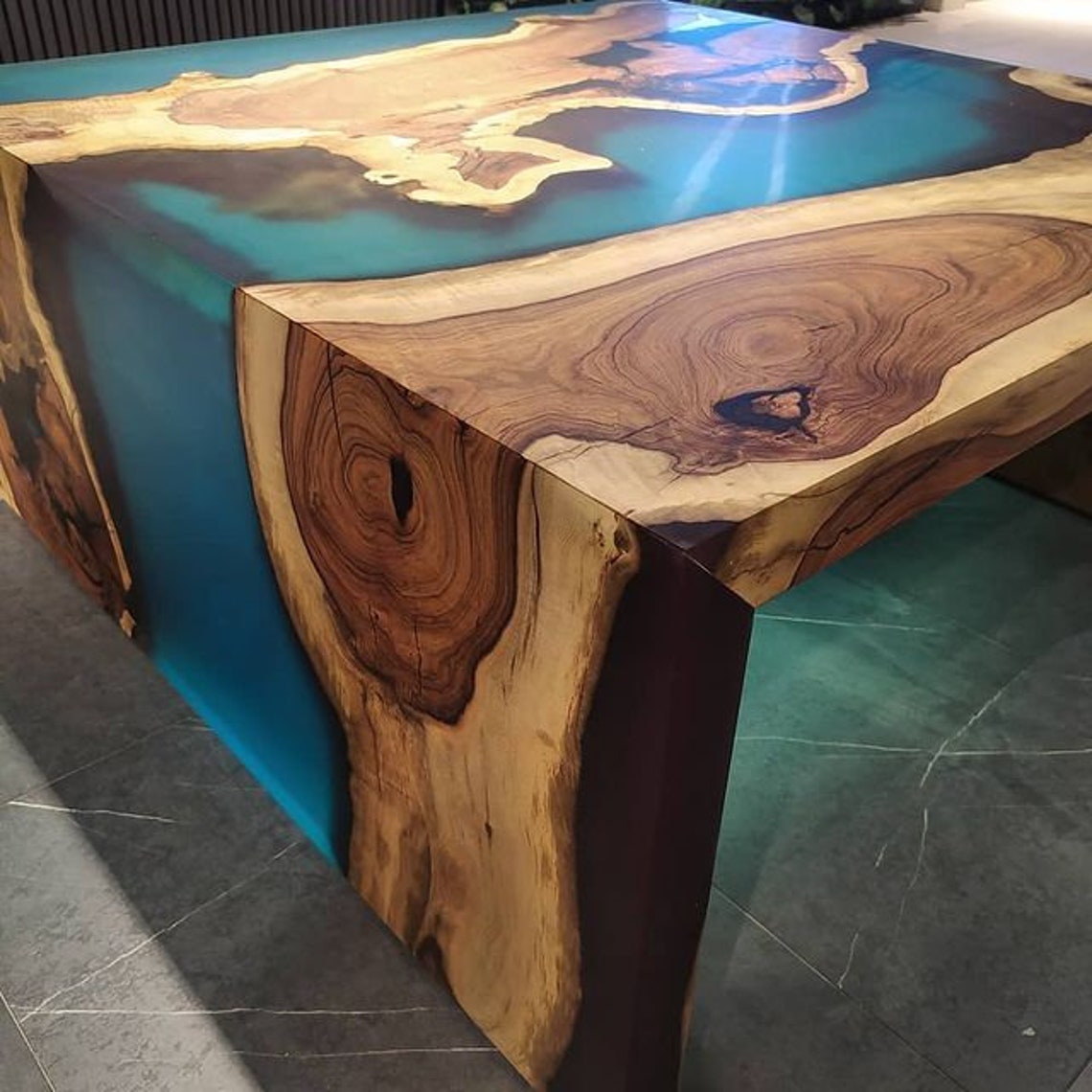 Blue Epoxy Coffee Table Epoxy Resin River Table Resin Coffee Etsy