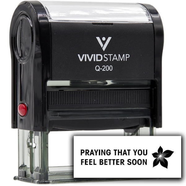 Vivid Stamp Praying that you feel better soon Self Inking Rubber Stamp