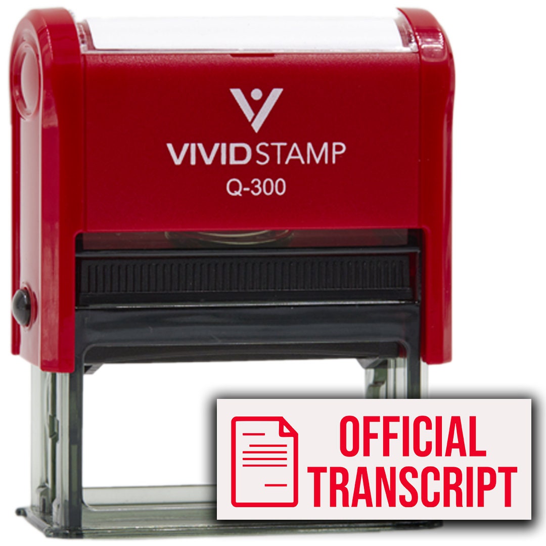 Official Transcript (paper) Self Inking Rubber Stamp - Etsy
