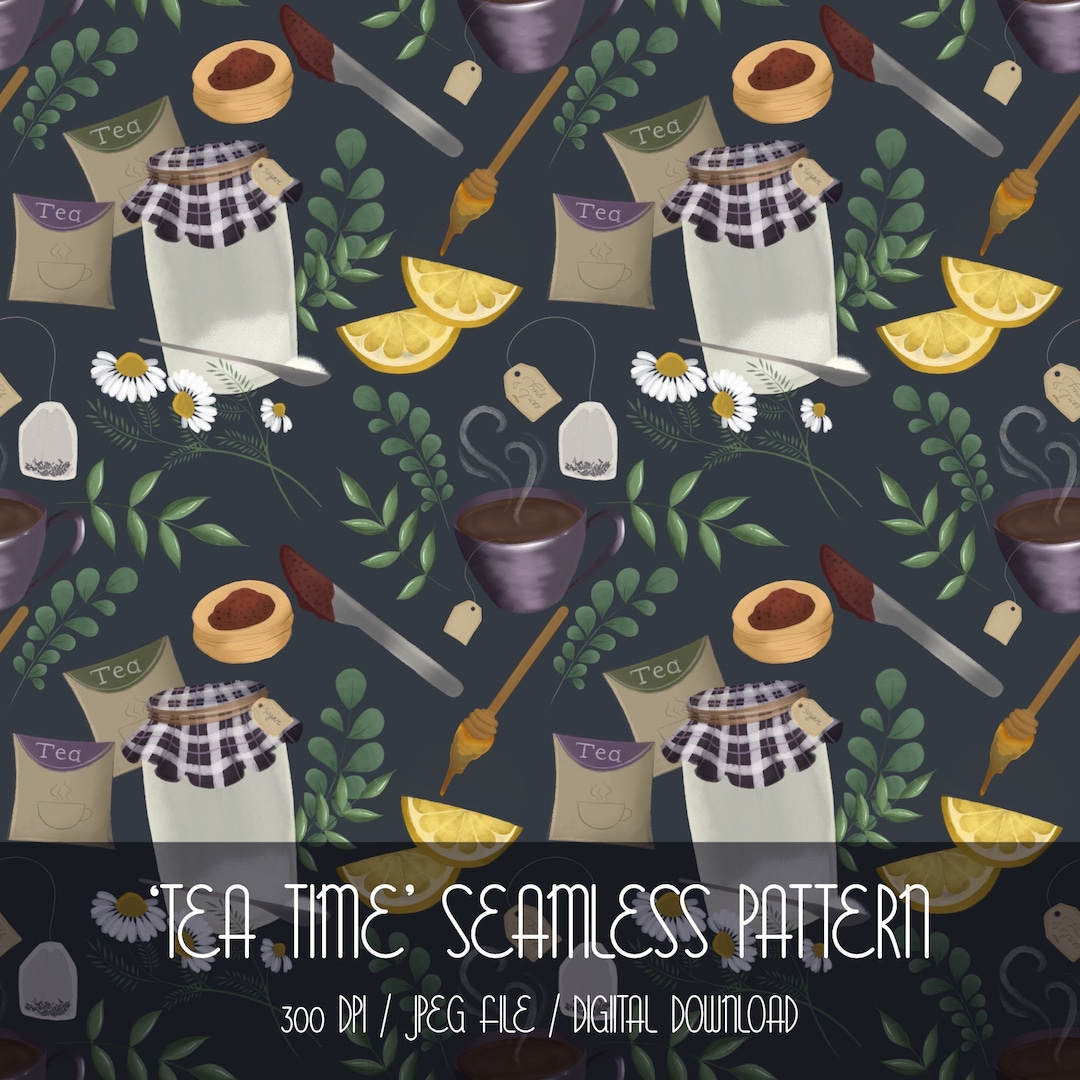 Tea Time Seamless Pattern, Repeating Pattern - Etsy
