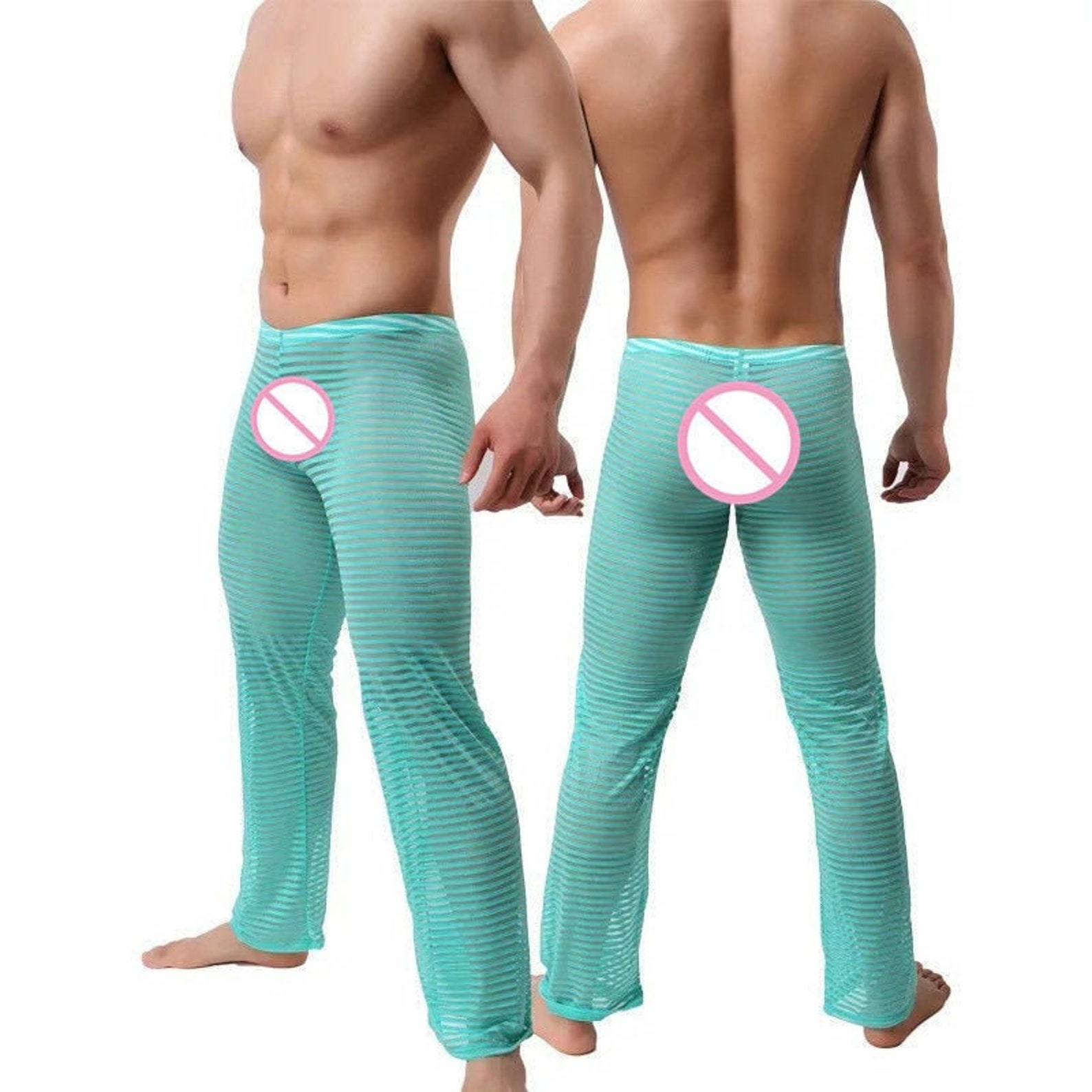 Men See Through Pants Home Lounge Sheer Pants Causal Pajamas Etsy