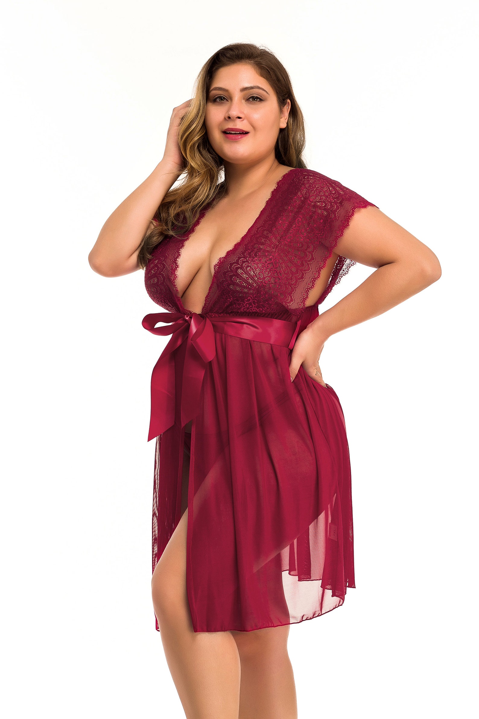 Sheer Plus Size 2pc Nightdress Erotic Lingerie Etsy 