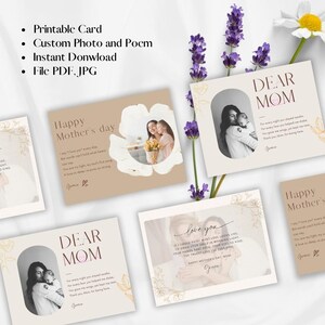 Tarjeta personalizada para el Día de la Madre con poema y foto personalizados: un recuerdo único para mamá, tarjeta personalizable, regalo especial para el Día de la Madre.